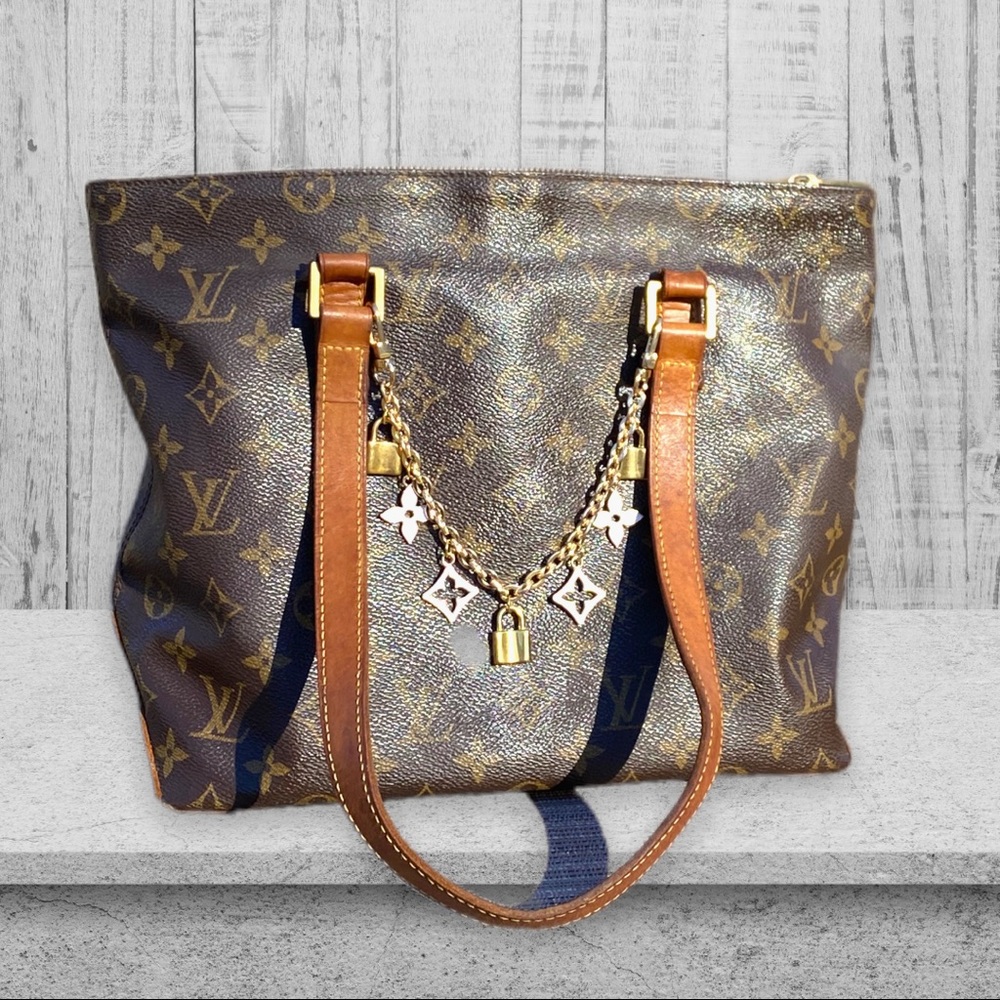 Authentic Louis Vuitton Monogram Cabas Piano Tote Bag 2002 Collection w/ Charm
